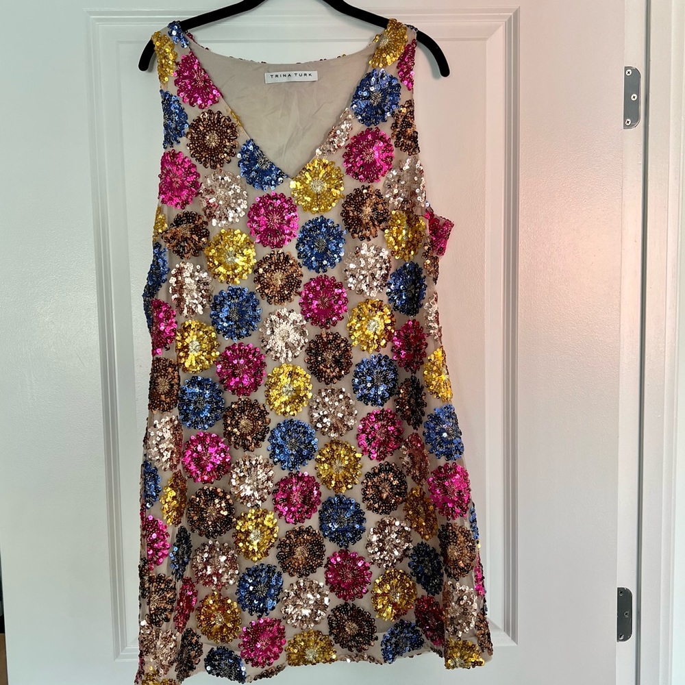 Trina Turk Glitterati Dress in multicolored sequins